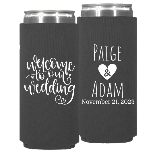 Wedding - Welcome To Our Wedding - Neoprene Slim Can 098