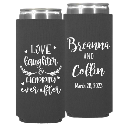 Wedding - Love Laughter And Happily Ever After - Neoprene Slim Can 099